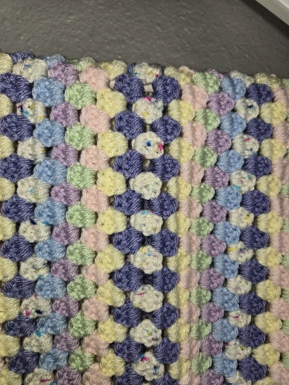 Handmade Crochet Scarf Pastel Birthday Cake Colors